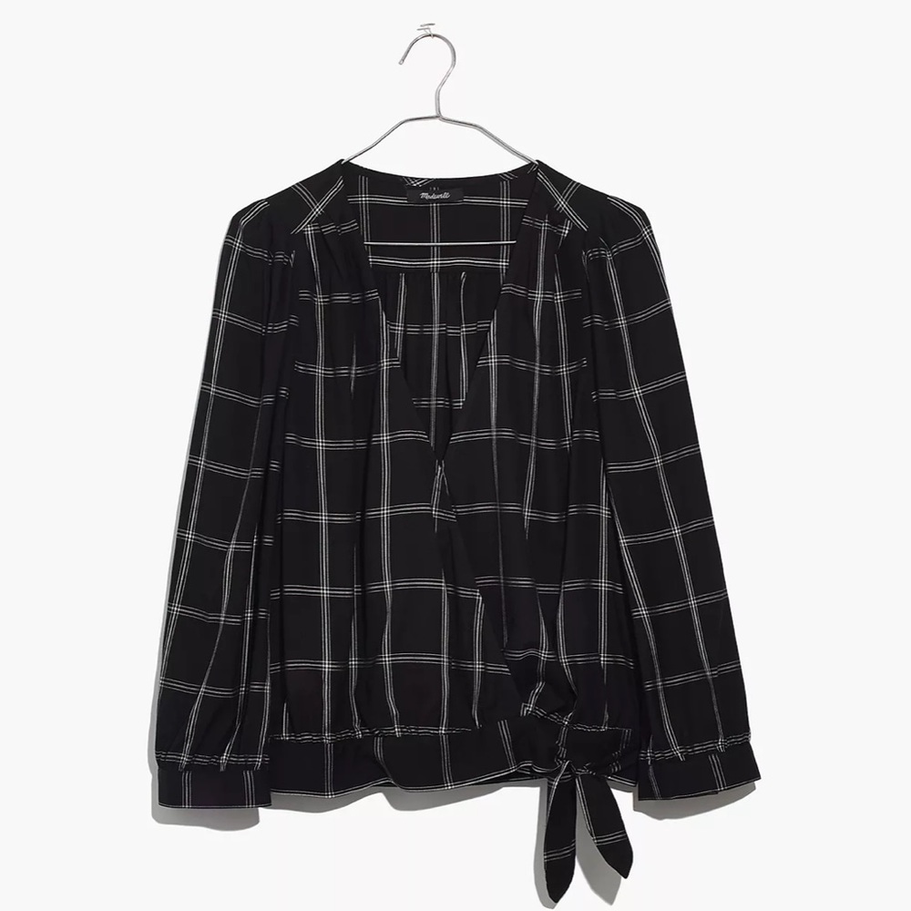 Madewell Wrap Top - Windowpane - Like New blouse!